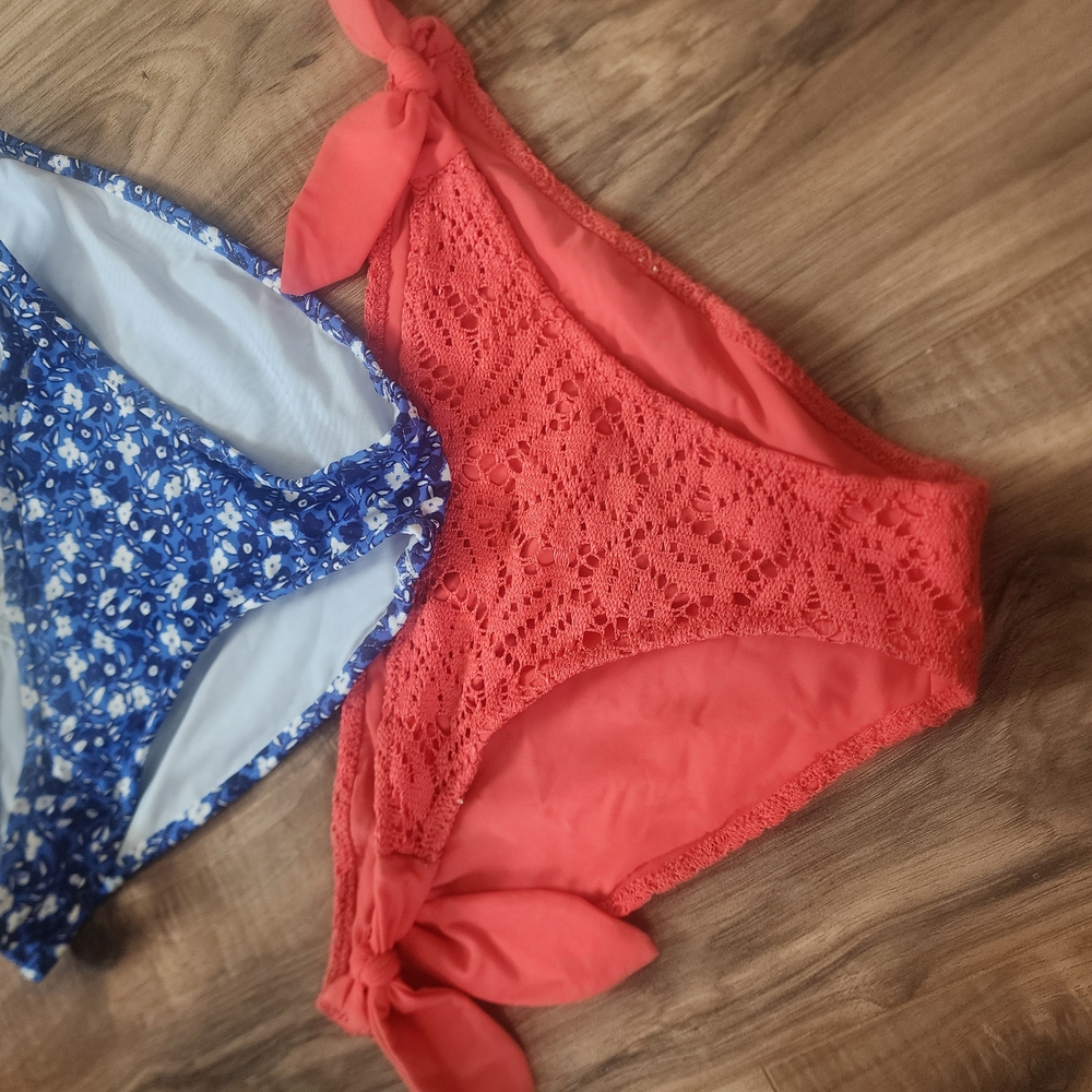 Coral Lace Bikini Bottom